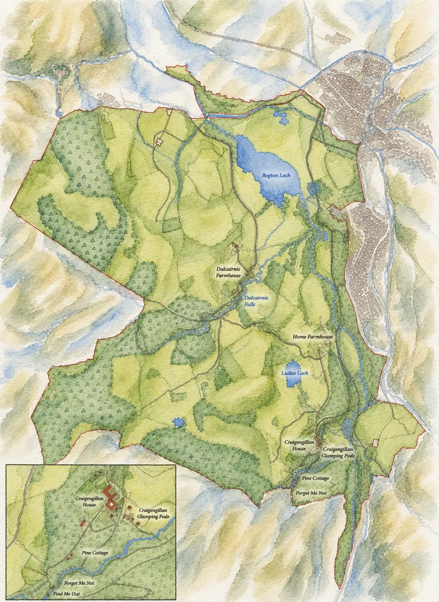 Illustrated map of Craigengillan Estate