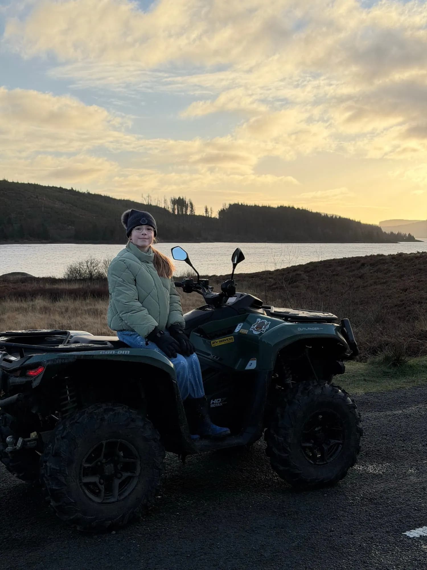 Estate safari at sunset by the loch