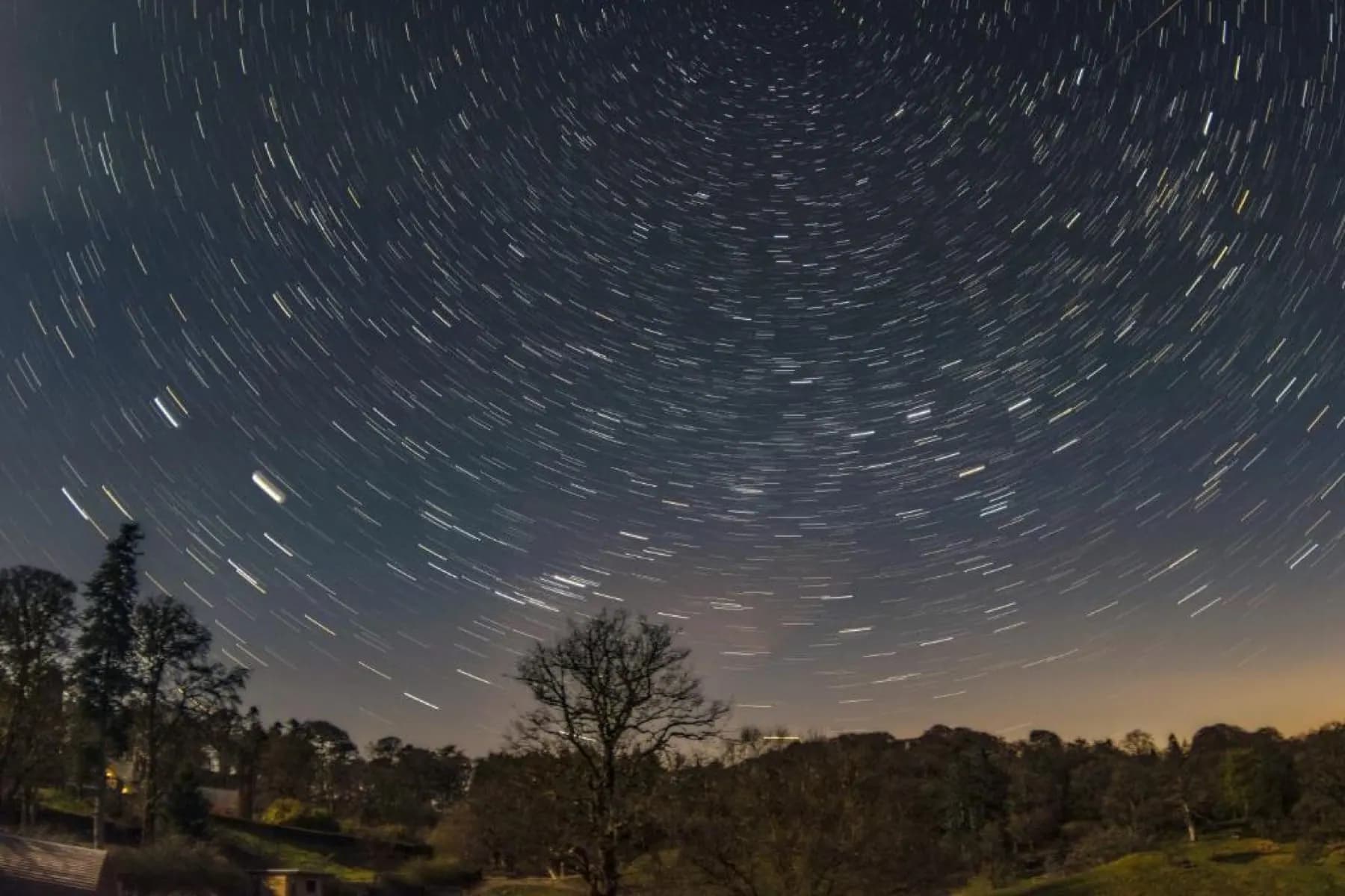 Star trails wheeling over the estate